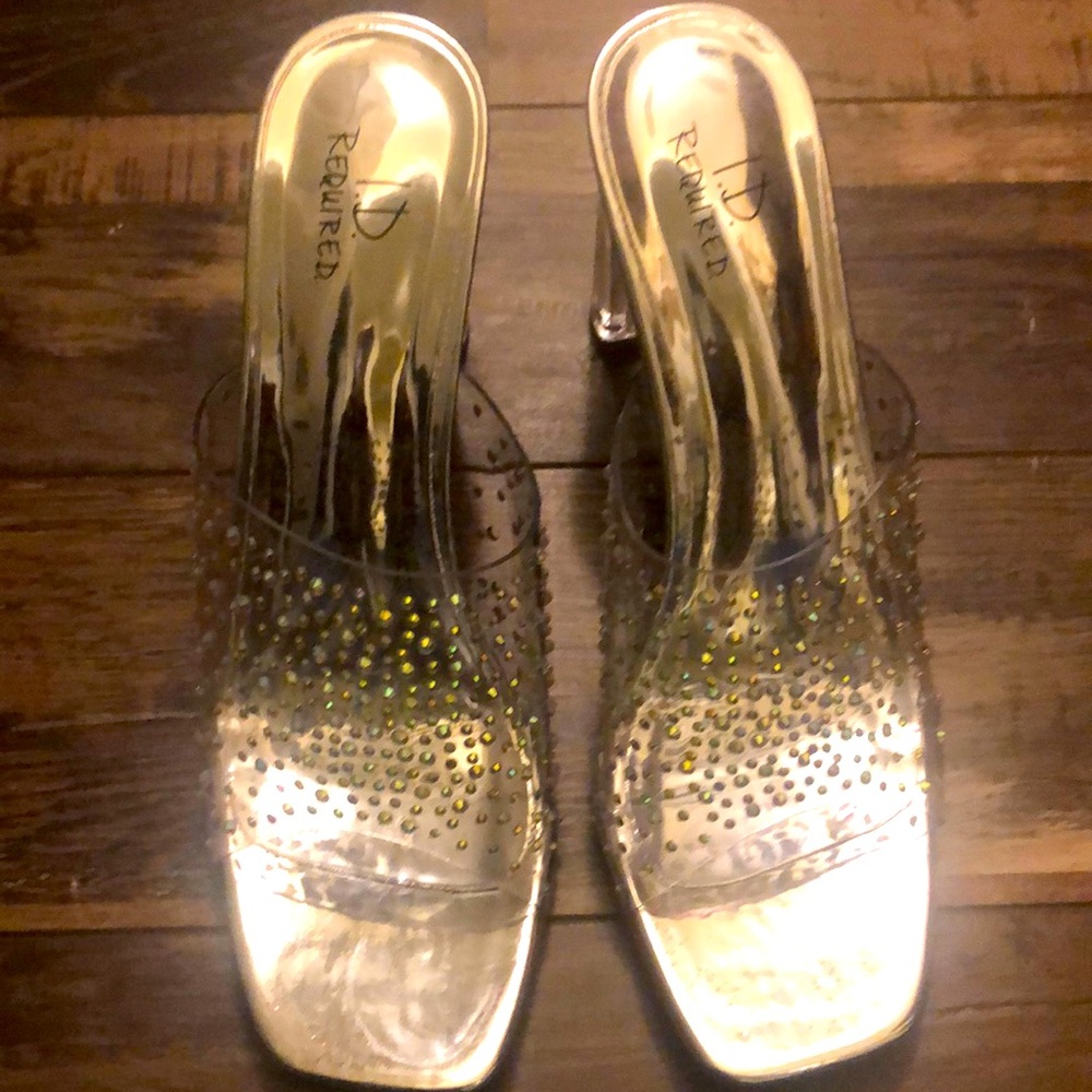 Clear high heel shoes great for a prom